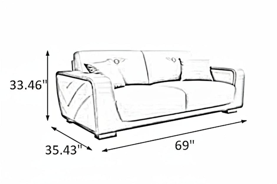 Modern Italian Style Leather Sofa Set