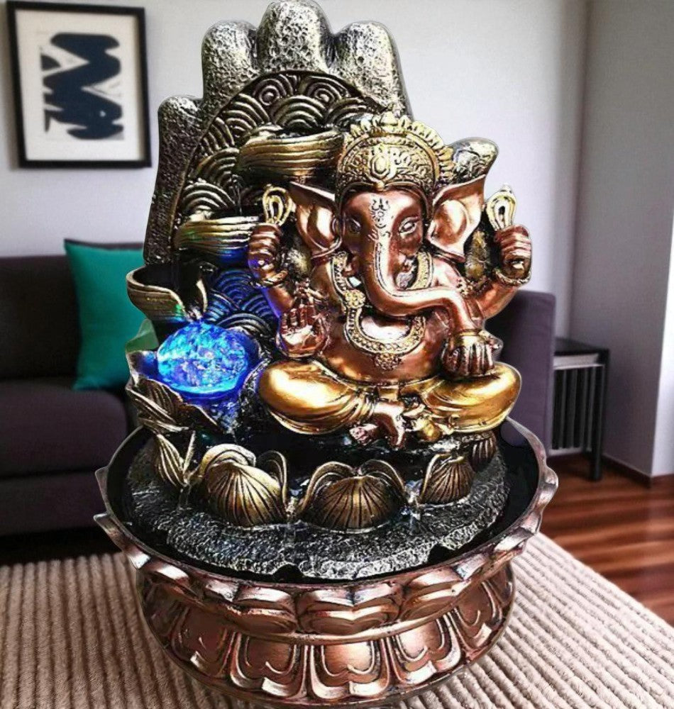 LED Polyresin Ganesha Water Fountain / Ruchi