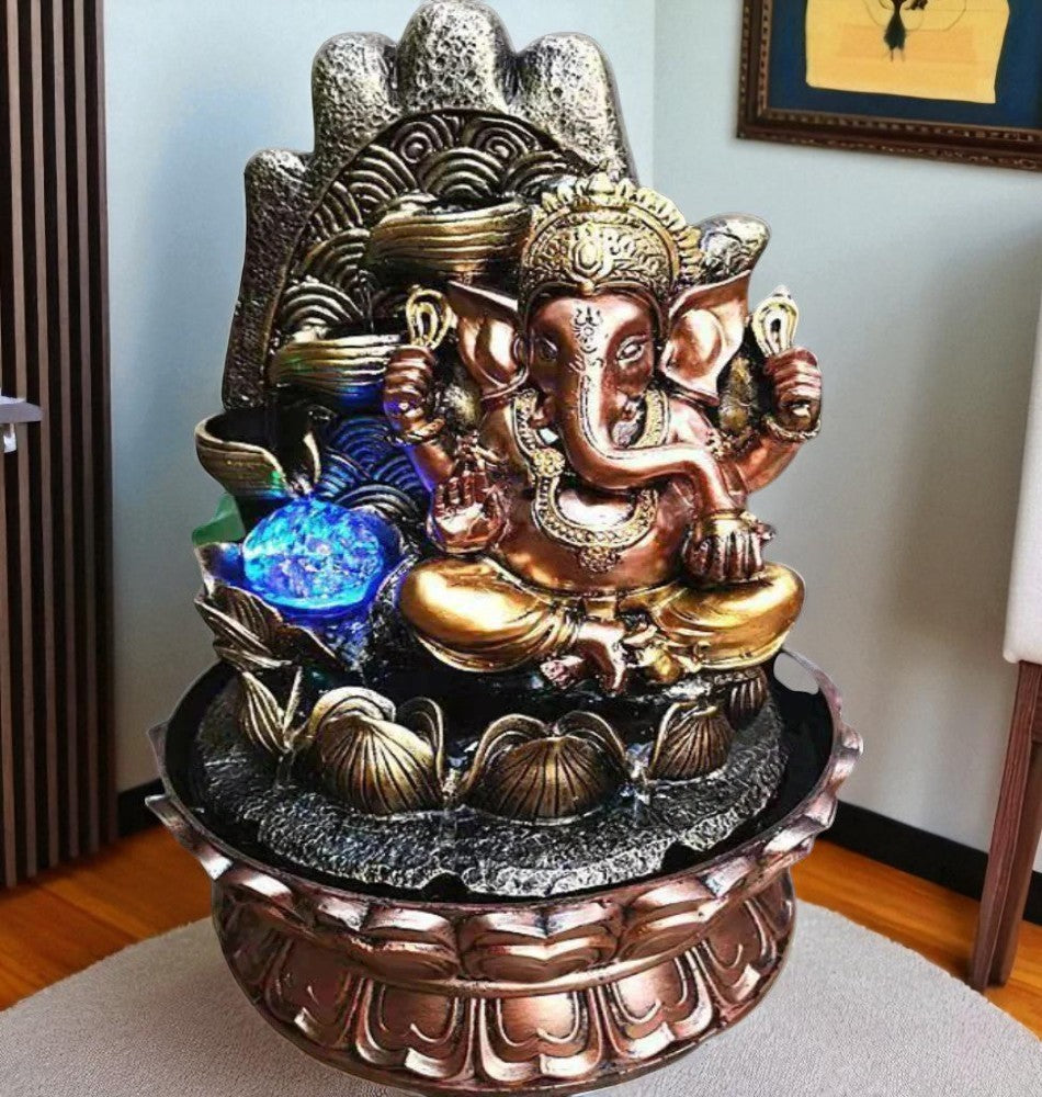 LED Polyresin Ganesha Water Fountain / Ruchi