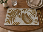 Elegant Gold Leaf Beaded Rectangular Placemat Set of 2 / Ruchi