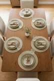 Elegant Gold & Pearl White Beaded Round Placemat / Ruchi