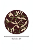 Botanical Floral Beaded Round Placemat Set of 2 / Ruchi