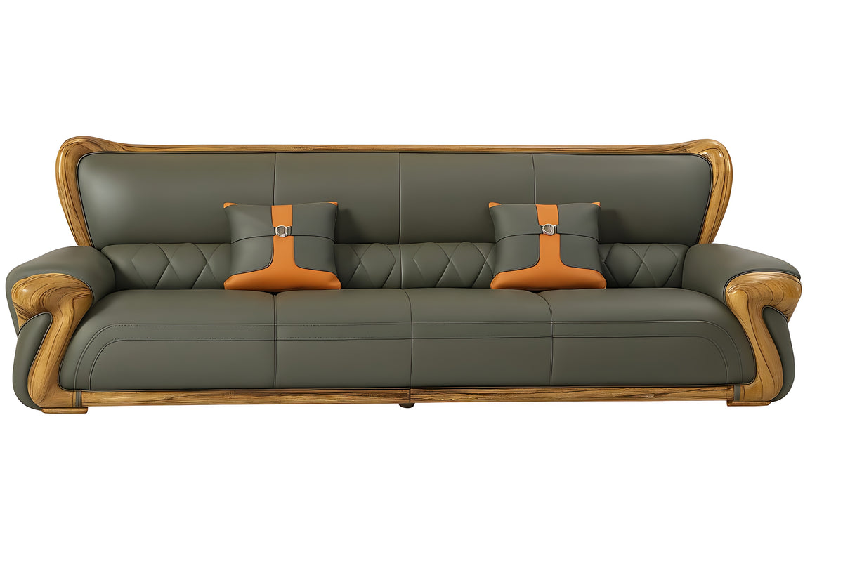 European Pure Genuine Leather 4-Seater Sofa / Ruchi