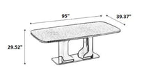 95 Inch Marble Dining Table Set For 8 / Ruchi