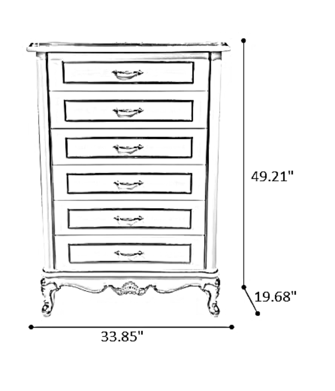 European Wooden Drawer Chest For Bedroom