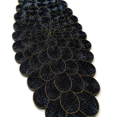 Luxury Oval Beaded Table Runner / Ruchi