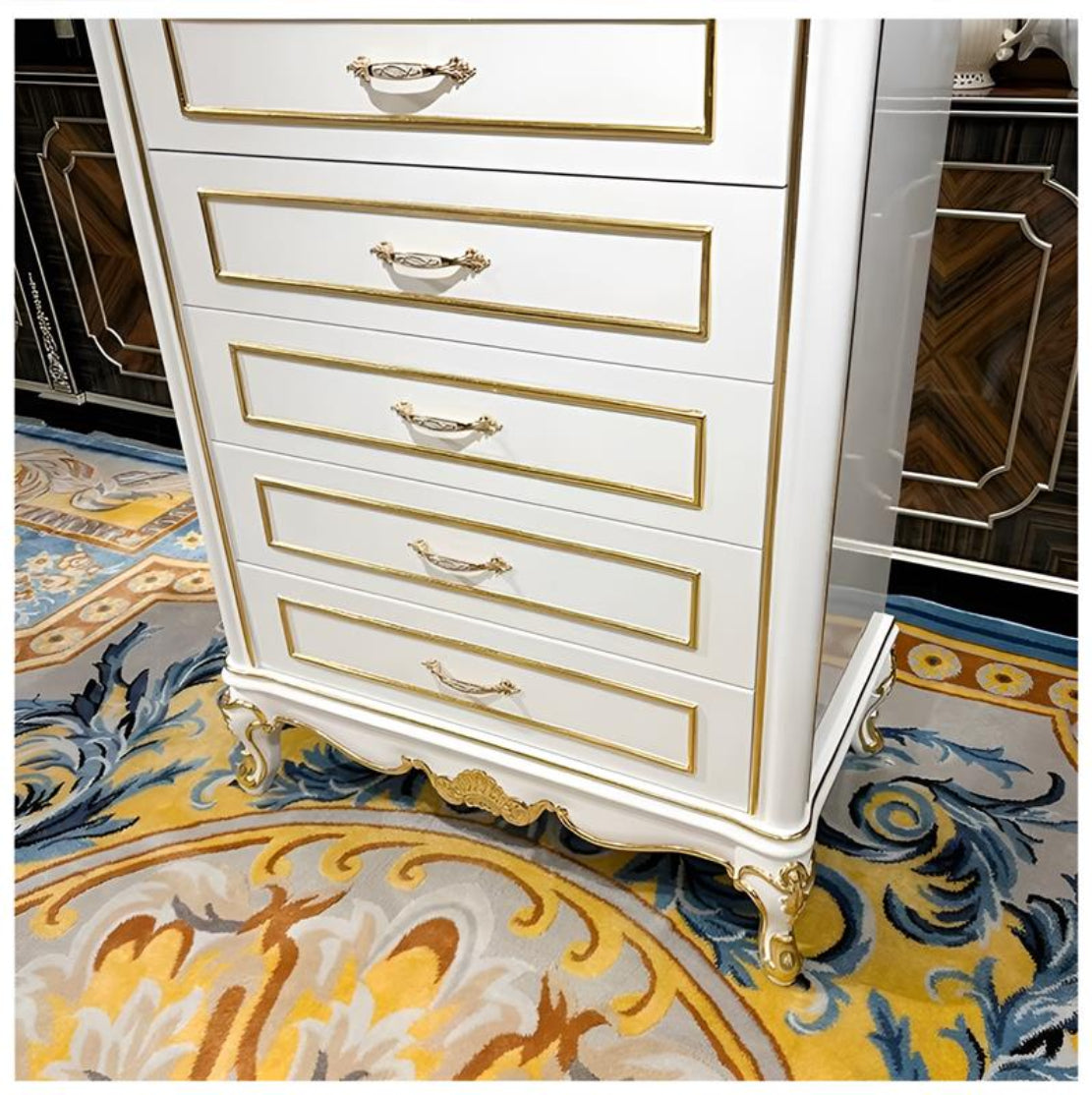 European Wooden Drawer Chest For Bedroom / Ruchi