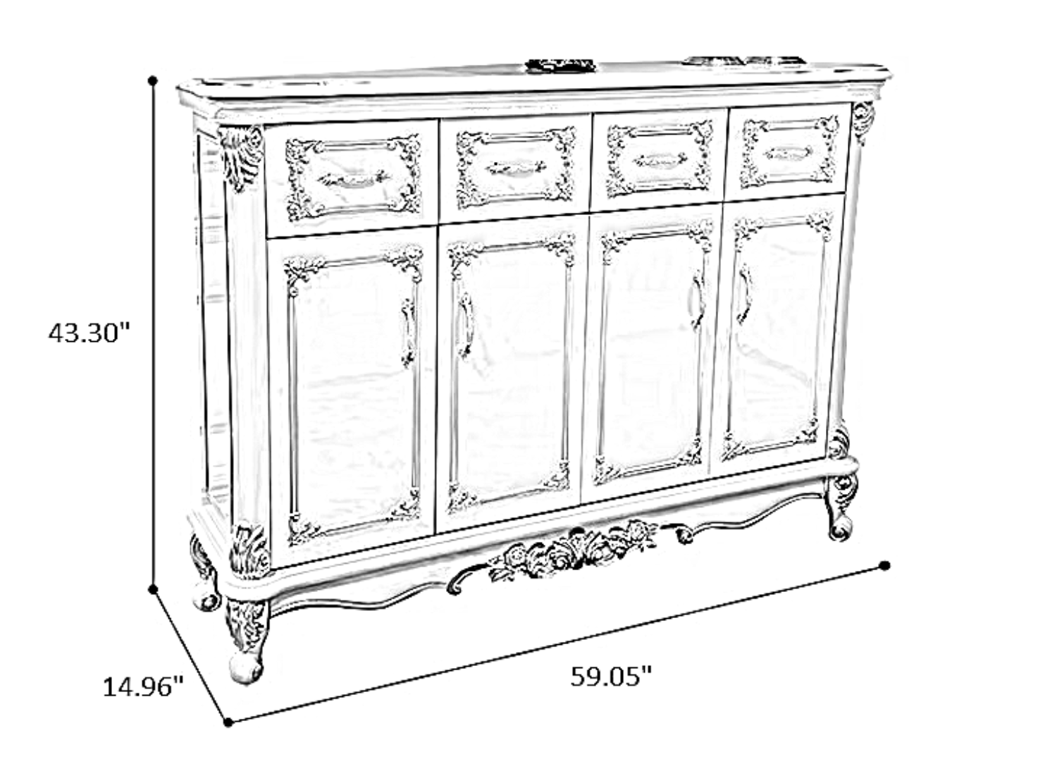 European Wooden Buffet Table / Ruchi