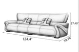 European Pure Genuine Leather 4-Seater Sofa