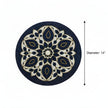 Elegant Navy Blue Floral Beaded Round Placemat Set of 2 / Ruchi
