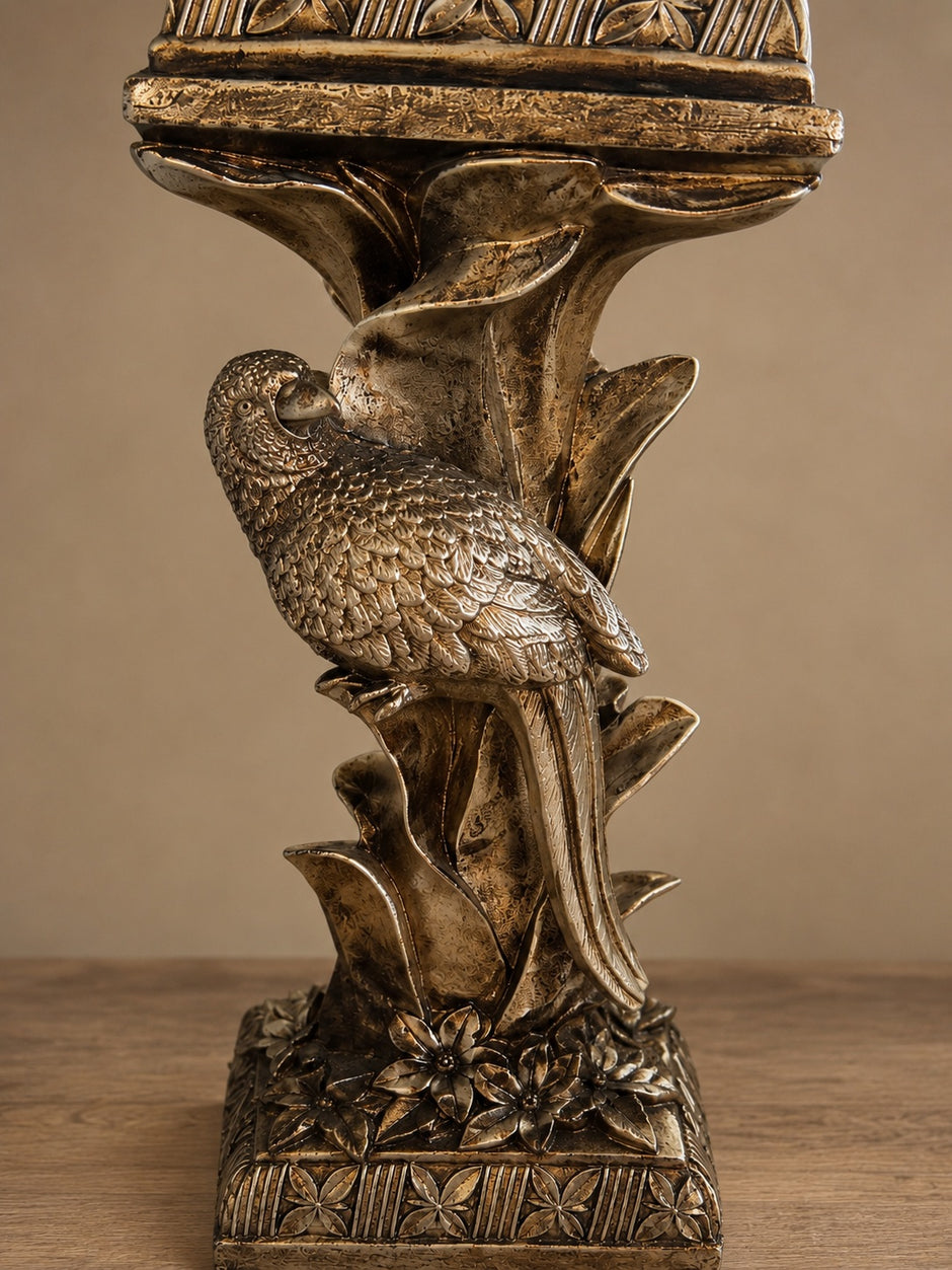 Vintage Owl Bird Sculpture Floor Clock / Ruchi