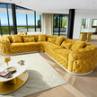 Classy High End Velvet Fabric Sectional Sofa