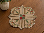 Elegant Geometric Floral Beaded Placemat Set of 2 / Ruchi