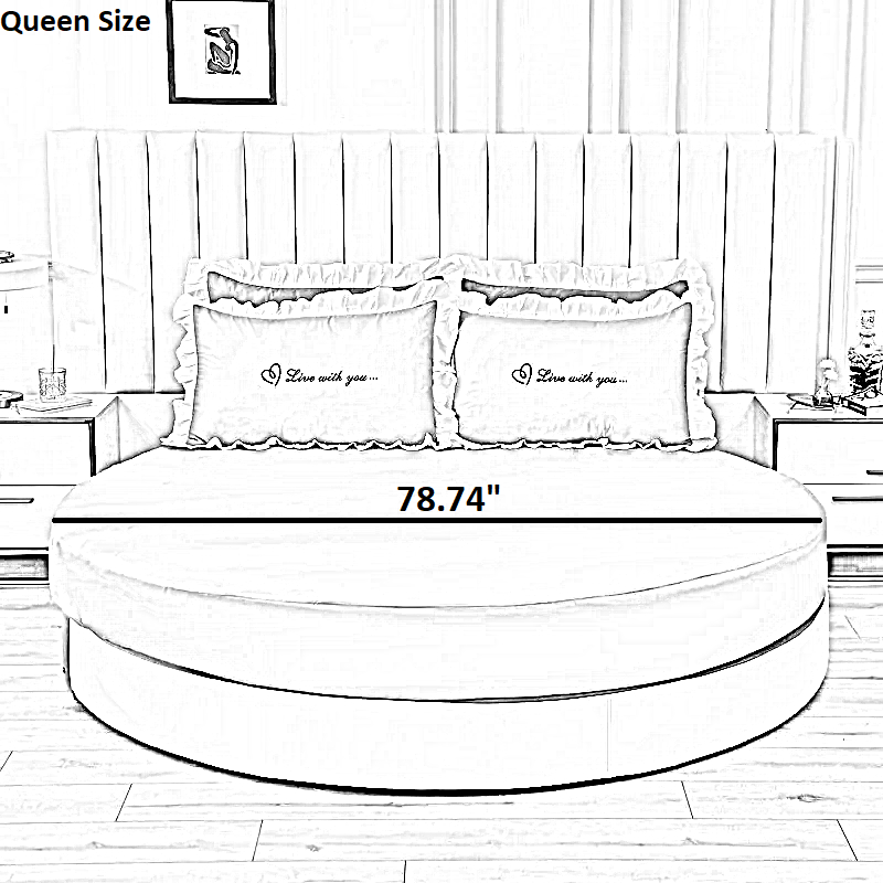 Round Cotton Fitted Bedsheet Bed-skirt Set