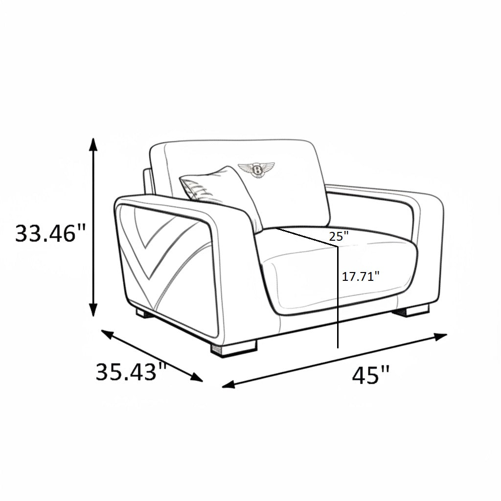 Modern Italian Style Leather Sofa Set