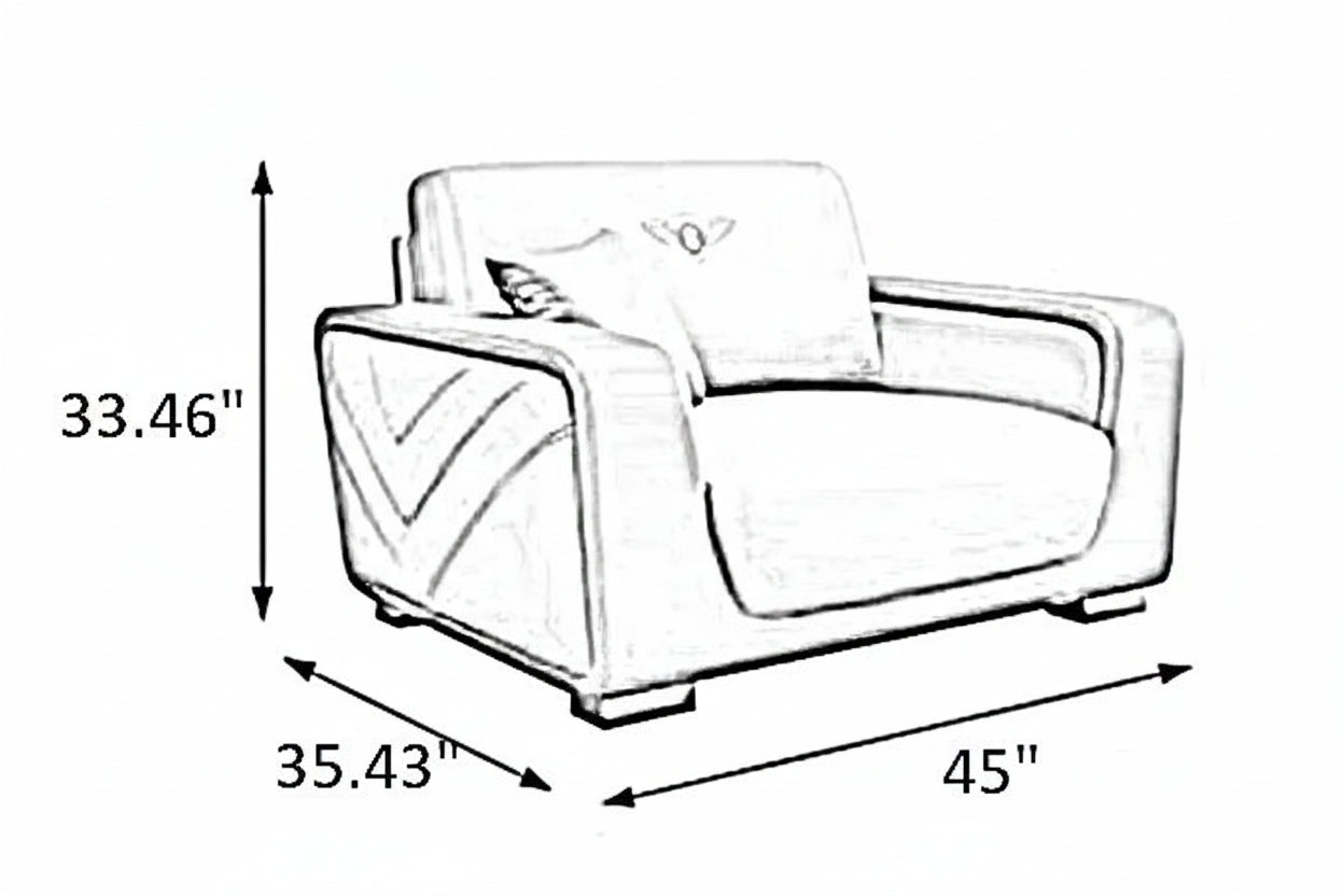 Modern Italian Style Leather Sofa Set