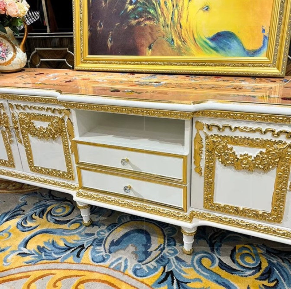 European Wooden TV Stand Cabinet With Storage / Ruchi