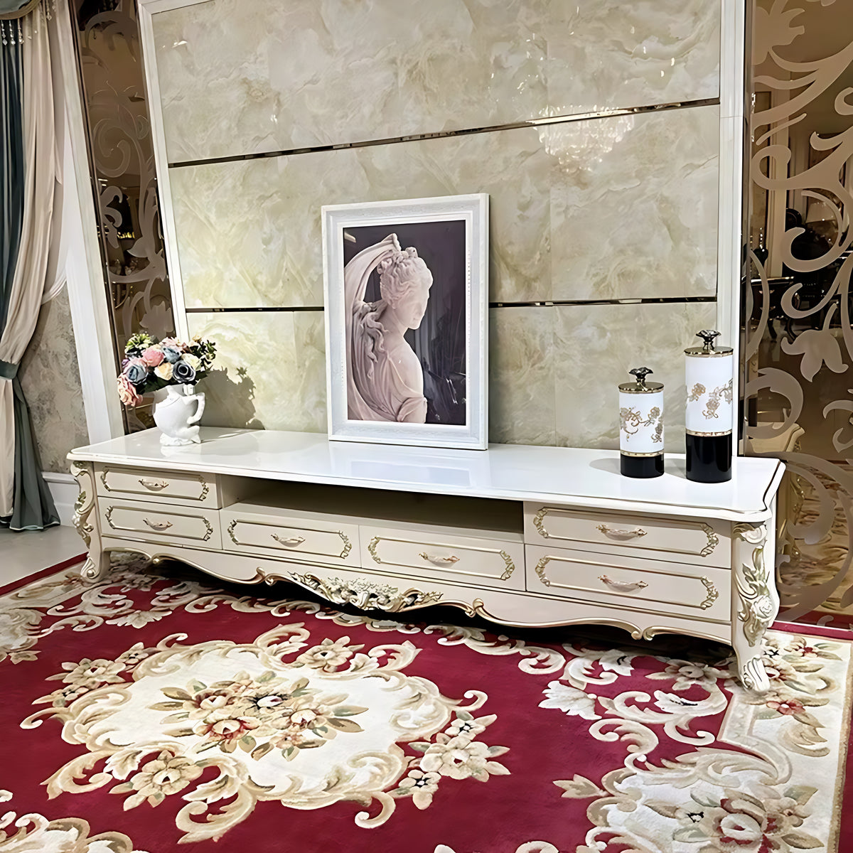 Wooden European TV Stand Cabinet / Ruchi