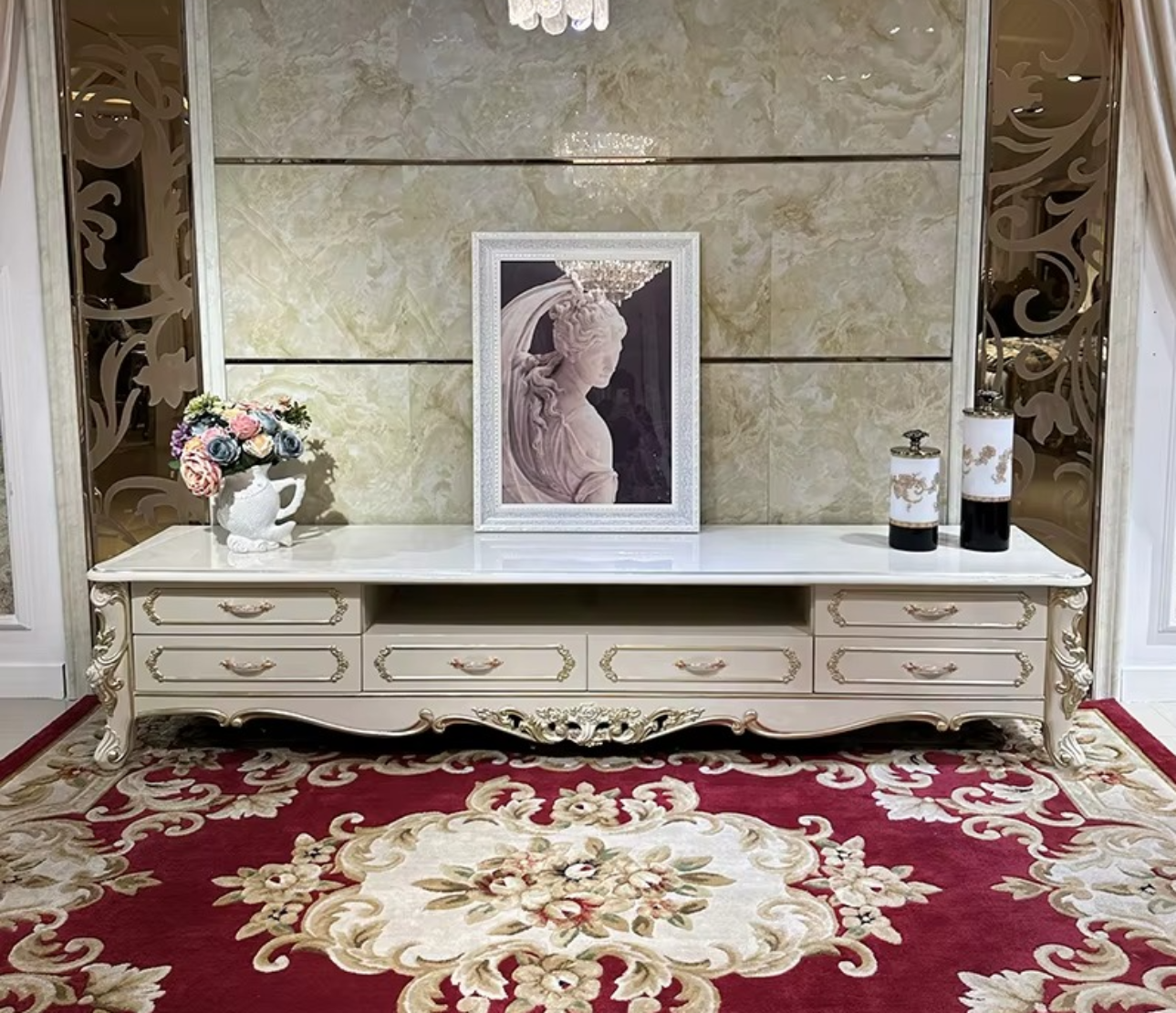 Wooden European TV Stand Cabinet
