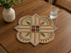 Elegant Geometric Floral Beaded Placemat Set of 2 / Ruchi