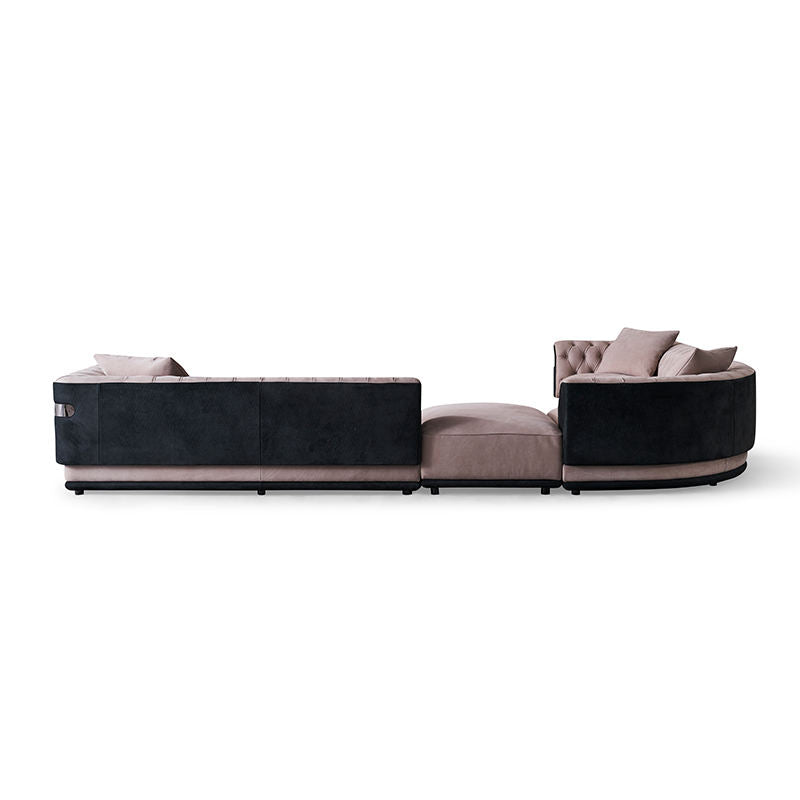 Large L-Shape Leather Fabric Sectional Sofa