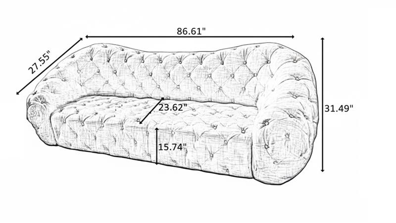 Modern 3 Seater Leather Sofa / Ruchi
