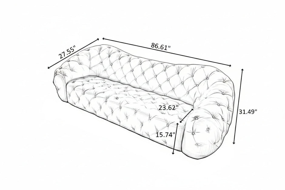 Modern 3 Seater Leather Sofa / Ruchi