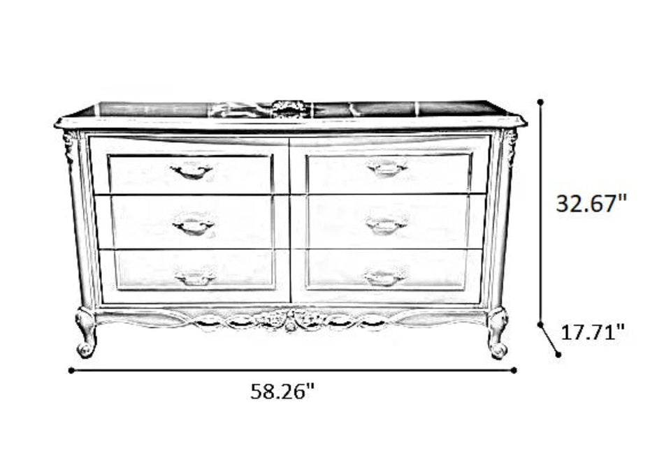 European Wooden Buffet Table With Drawers