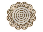 White & Gold Beaded Mandala Placemat Set of 2 / Ruchi