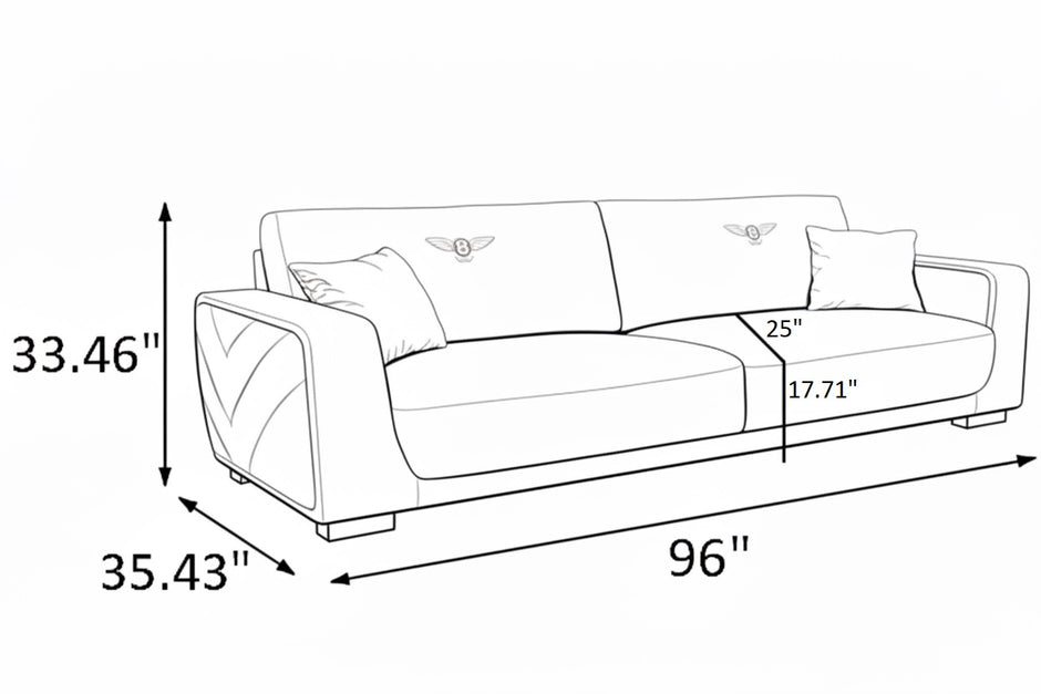 Modern Italian Style Leather Sofa Set