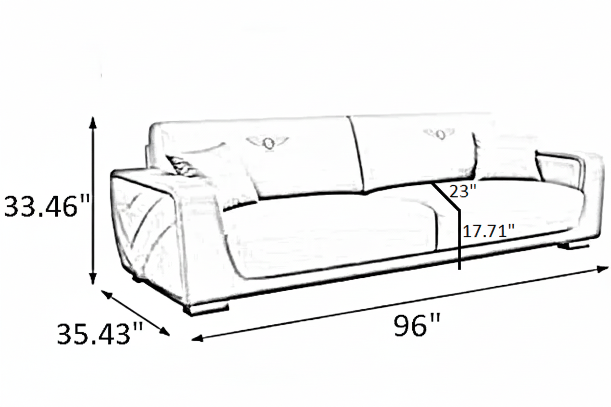 Modern Italian Style Leather Sofa Set
