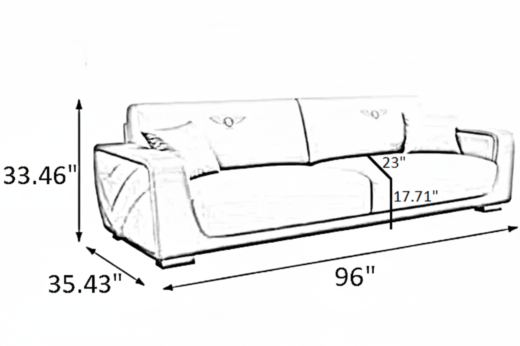 Modern Italian Style Leather Sofa Set