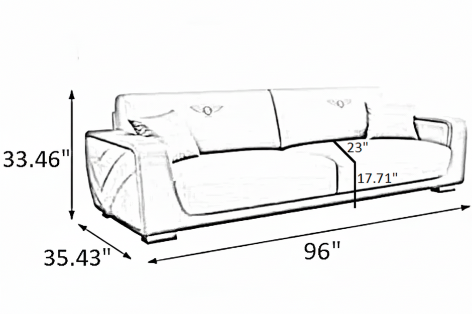 Modern Italian Style Leather Sofa Set