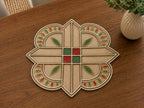 Elegant Geometric Floral Beaded Placemat Set of 2 / Ruchi