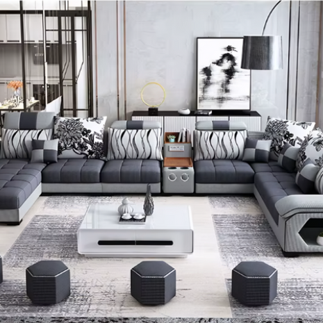 Modern Multifunctional Fabric Sectional Sofa