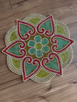 Decorative Floral Medallion Beaded Placemat Set of 2 / Ruchi