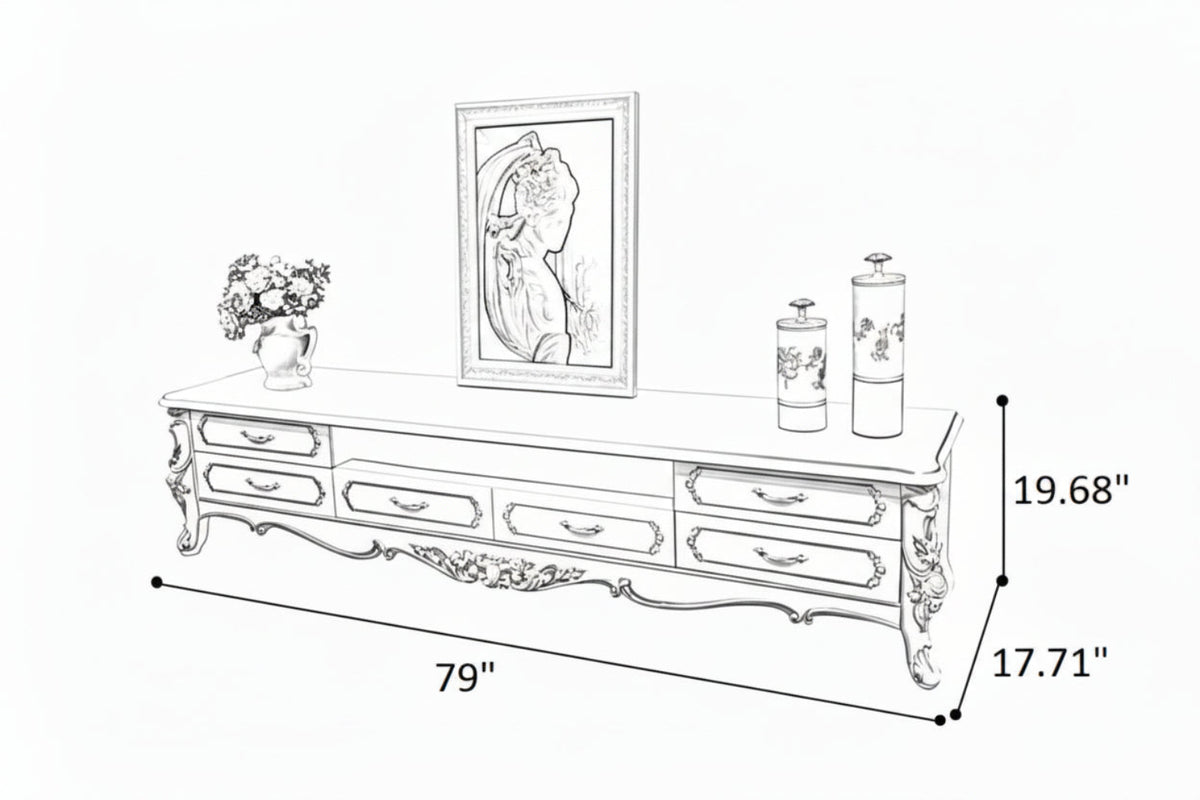 Wooden European TV Stand Cabinet