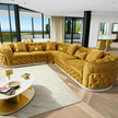 Classy High End Velvet Fabric Sectional Sofa