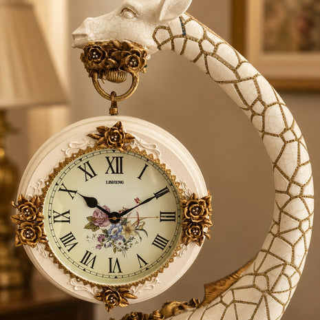 Elegant Giraffe Sculpture Floor Clock / Ruchi