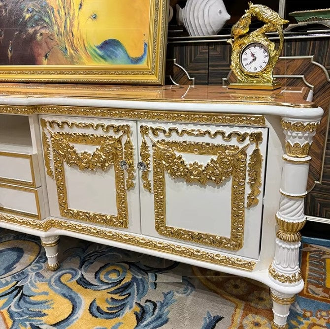 European Wooden TV Stand Cabinet With Storage / Ruchi