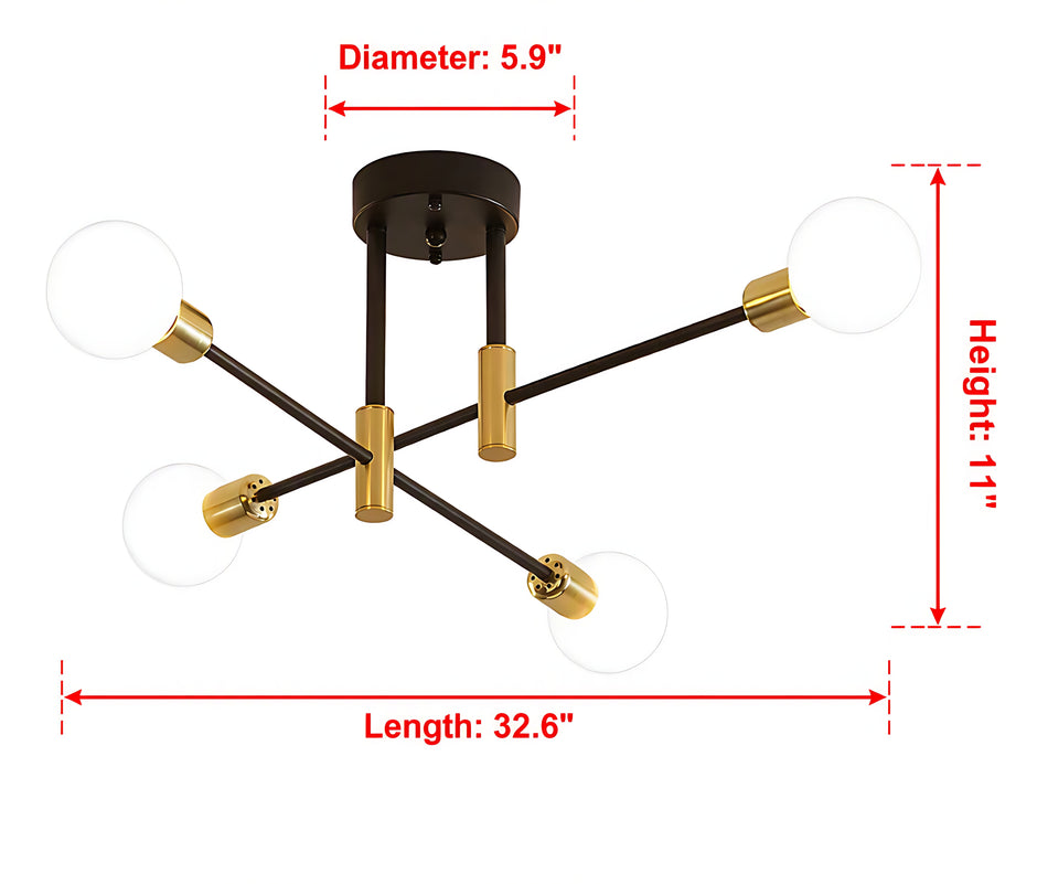 Black Semi Flush Mount Ceiling Lighting