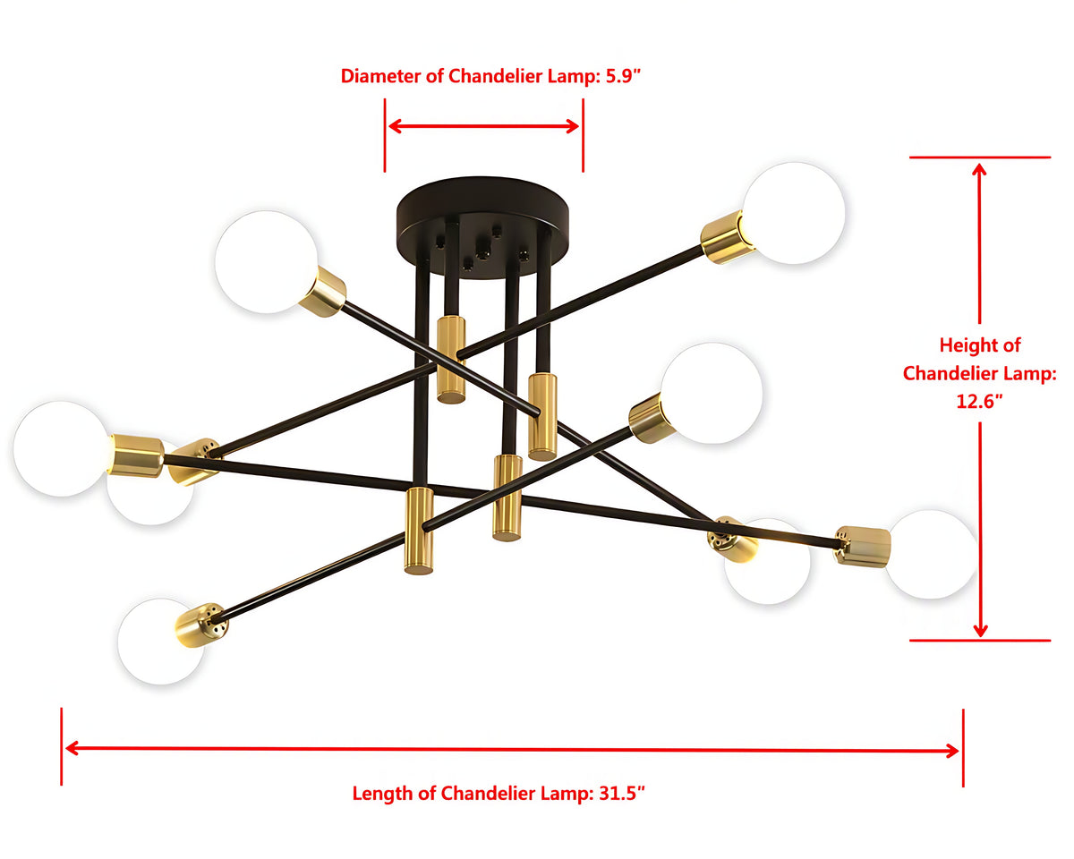 Black Semi Flush Mount Ceiling Lighting