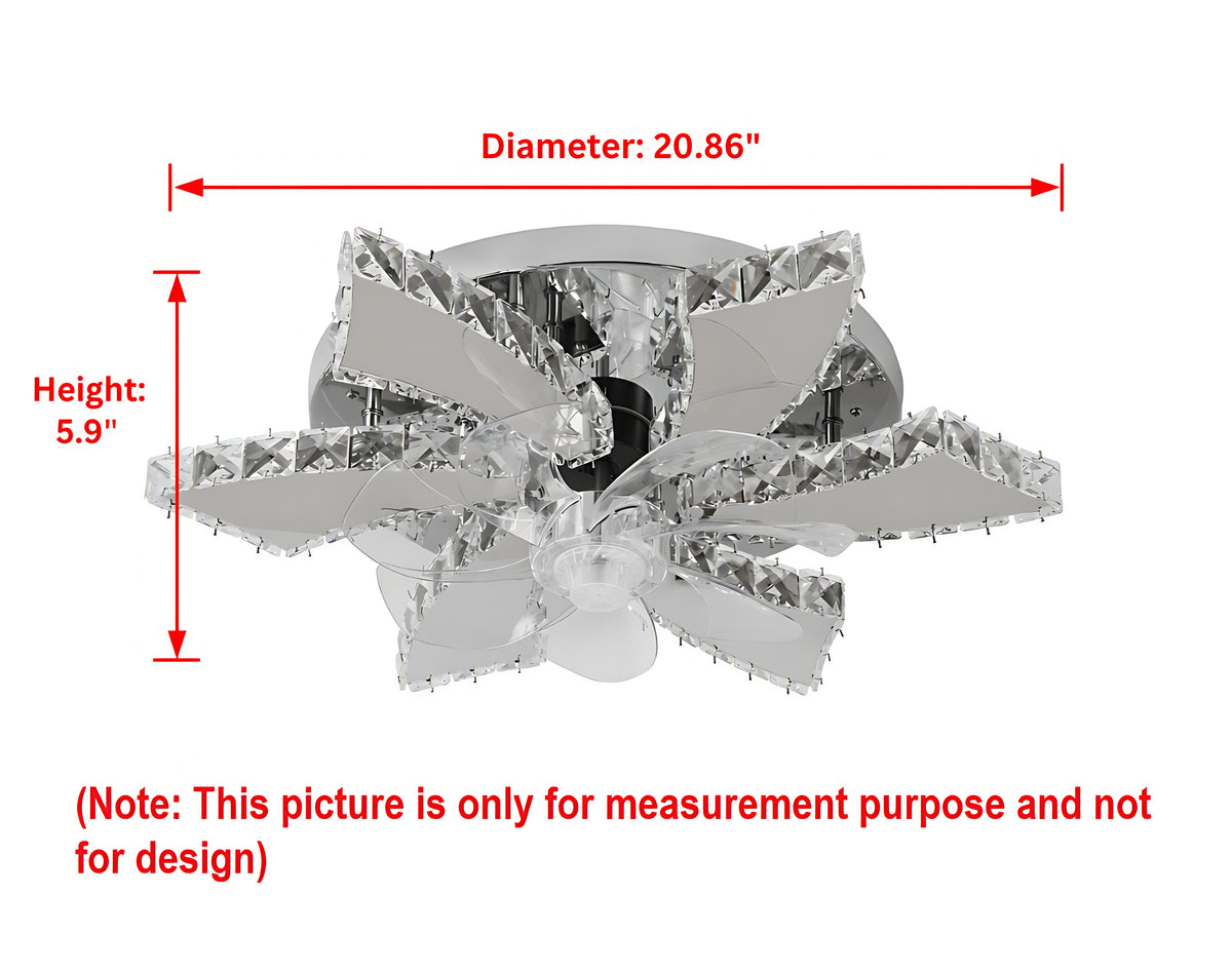 Modern Remote Control Ceiling Fan With LED Light / Ruchi