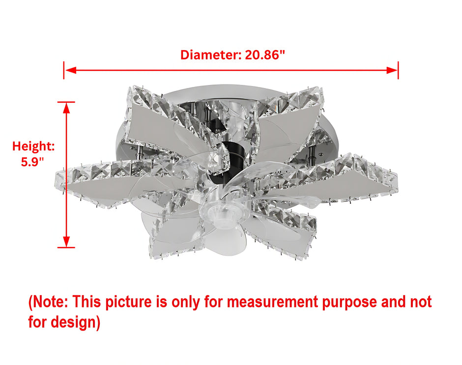 Modern Remote Control Ceiling Fan With LED Light / Ruchi