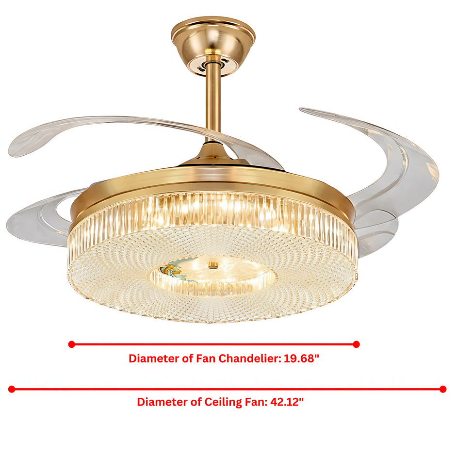 Modern Remote Control LED Ceiling Fan Light / Ruchi