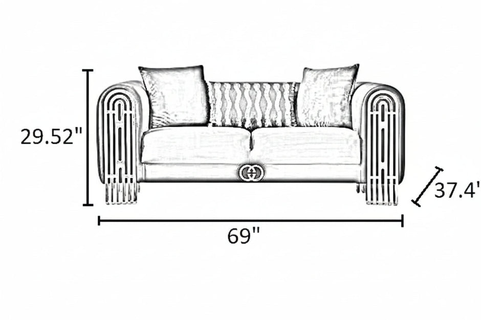 Modern Luxurious Black Velvet Sofa Set