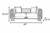 Modern Luxurious Black Velvet Sofa Set