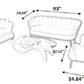 Velvet Fabric Sofa Set For Living Room