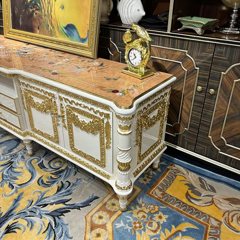 European Wooden TV Stand Cabinet With Storage / Ruchi