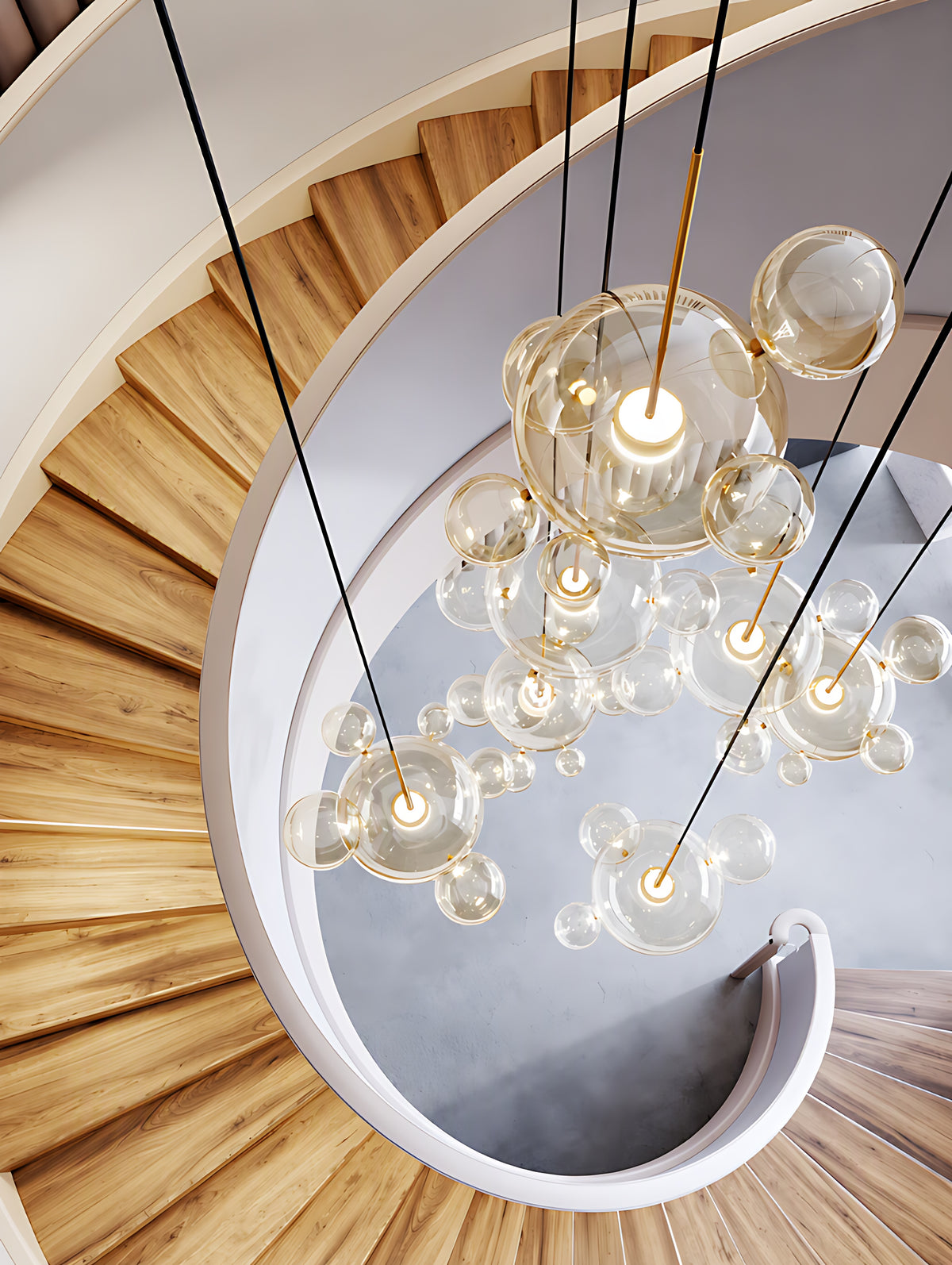 Clear Bubble LED Glass Pendant Lighting / Ruchi